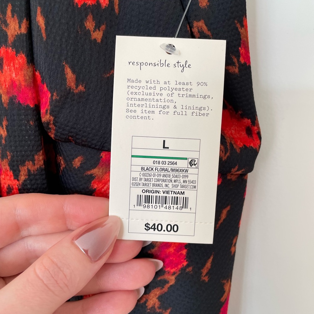Target Black and Red Floral Maxi Dress - Picture 4 of 4